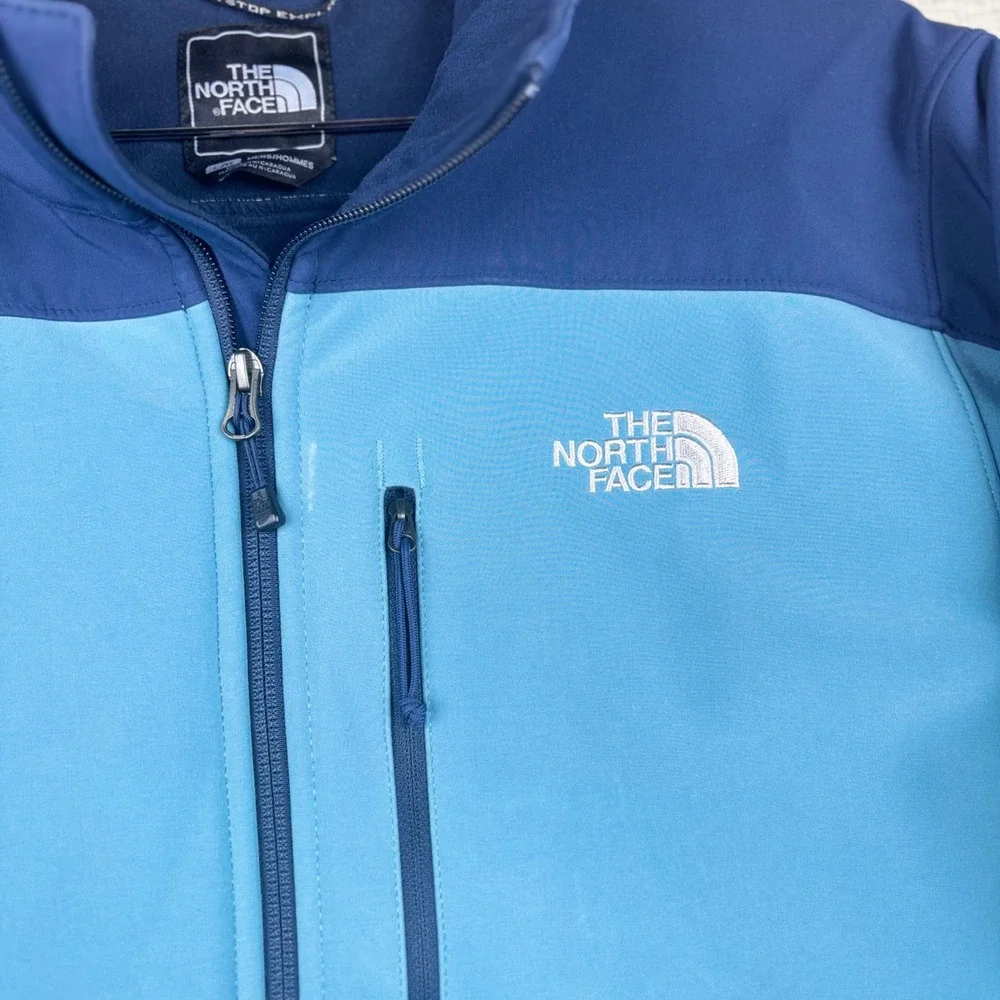 The North Face Apex Bionic Softshell Jacket Mens Large Blue Full Zip Windproof